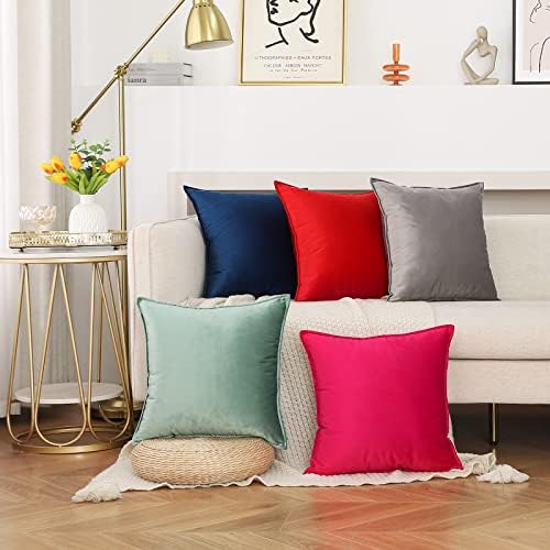 Velvet Sage Green Throw Pillow Covers 16”x16”Pack of 2 Soft Decorative - Image 4