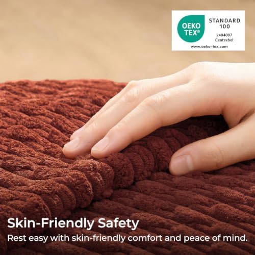 Kevin Textile Soft Corduroy 14"x24" Lumbar Pillow Cover 1 Pack, Burnt Brick - Image 2