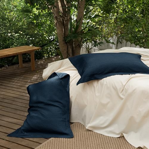 CHUFFED 100% Cotton Waffle Weave Pillowcases 2 Pack Standard Size, 20x26 Inches - Image 4