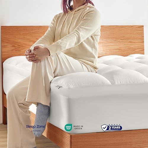 SLEEP ZONE Mattress Topper Full Size, Extra Thick Fitted Mattress Pad - Image 6