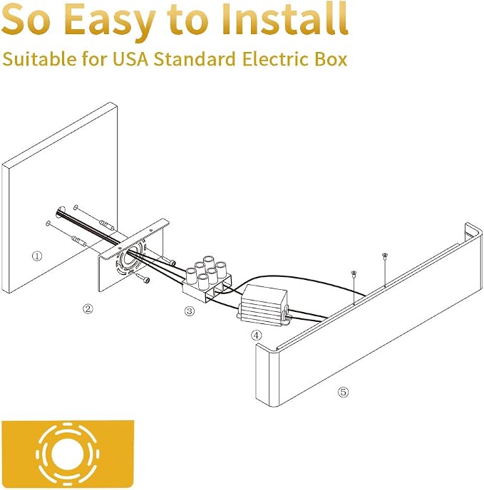Aipsun 43.3in/40W LED Matte Black Modern Vanity Light Up and Down Wall Mount - Image 7