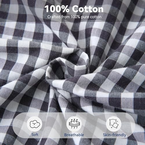 18x18 Inch Black/White Gingham Ruffled Throw Pillow Covers, 2 Pack - Image 3