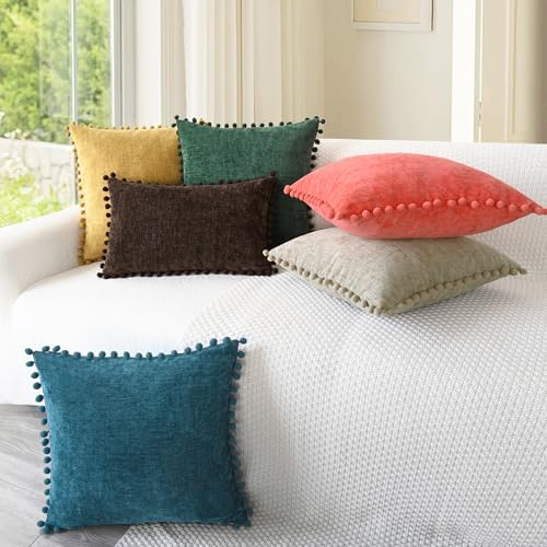 CaliTime Decorative Couch Throw Pillow Covers 20 X 12 Inches Dark Green - Image 4