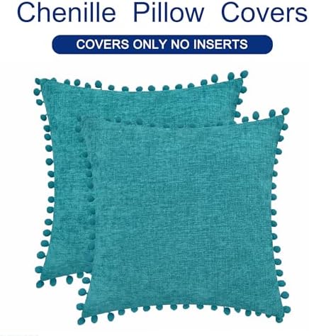 CaliTime Decorative Couch Throw Pillow Covers 20 X 20 Inches Lake Blue - Image 6