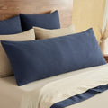 PHF Cotton Waffle Body Pillowcase 20"x54", Dark Navy, No Insert by PHF