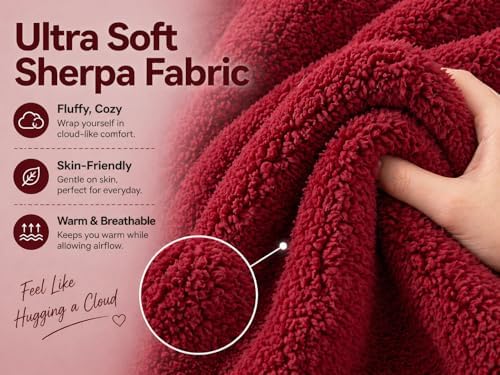 REAFORT Sherpa Euro Sham Cover 26"x26", Zipper Closure - Image 5