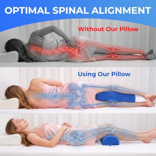 Knee Pillow for Back Sleeping, Half Moon Bolster Pillow for Legs, Memory Foam - Image 6