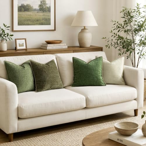 MIULEE Decorative Couch Throw Pillow Covers 20x20 Inch Forest Green 2 Pack - Image 5