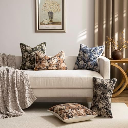 DEZENE Pack of 1 Vintage Floral Lumbar Pillow Covers 12x20 Boho Farmhouse - Image 6