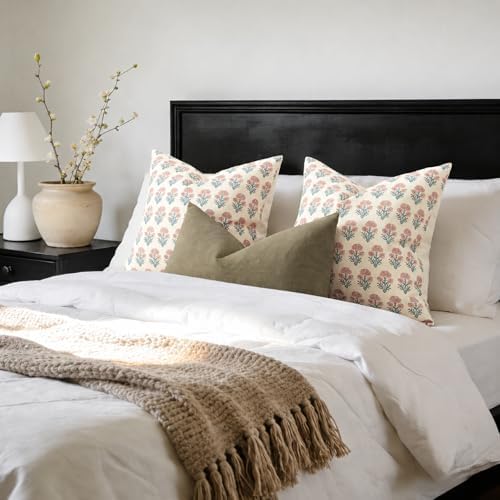 Farmhouse Floral Pillow Covers 18x18 Set of 2, Country Botanical Throw Pillow - Image 6