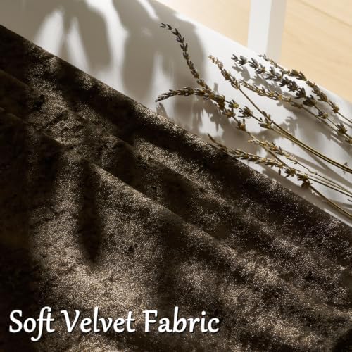 GIGIZAZA Crushed Brown Velvet Throw Pillow Covers 18x18 Pack of 2 - Image 3
