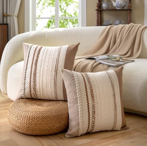 Cethom Boho Throw Pillow Covers 20x20 Inch Set of 2, Accent Cushion Cover - Image 6