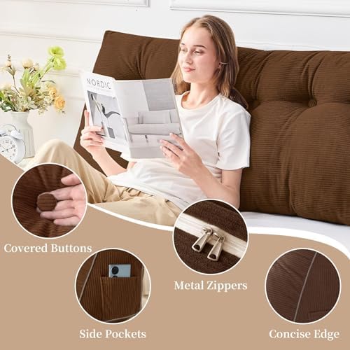Sasttie Headboard Pillow Queen, Wedge Pillow Headboard - Image 4