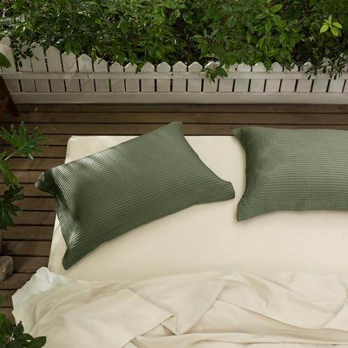 CHUFFED 100% Cotton Waffle Weave Pillowcases 2 Pack Standard Size, 20x26 Inches by Chuffed