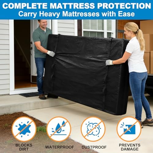 TICONN Mattress Bags for Moving, Heavy Duty Mattress Cover Storage Bag - Image 4
