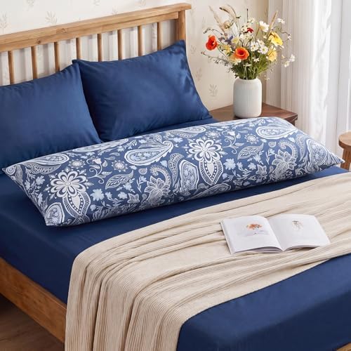 Bedorm 20 x 54 Body Pillow Cover Cotton Body Pillow Case Boho Chic Paisley - Image 3