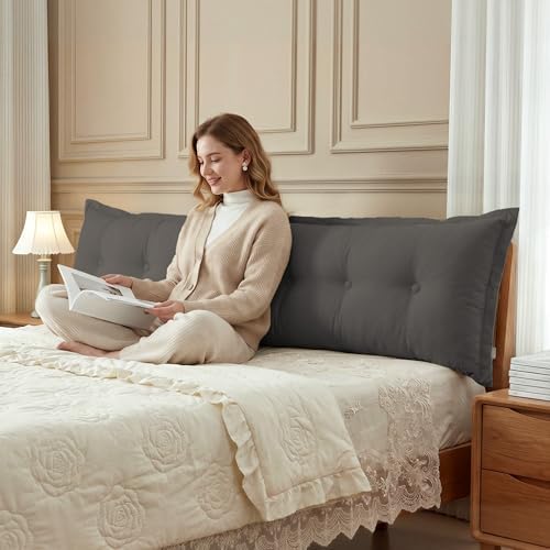 WOWMAX Headboard Pillow Twin Dorm Bolster Reading Pillow - Image 2