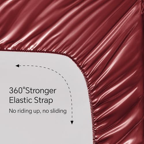BEDELITE Satin Sheets Full Size Bed Set, 4 Pieces - Image 5