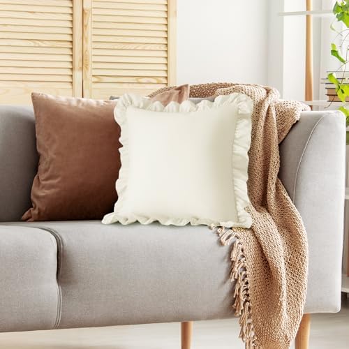 KKJIAF 2 Pack Ruffle Pillow Cases 18x18 Inches - Image 5