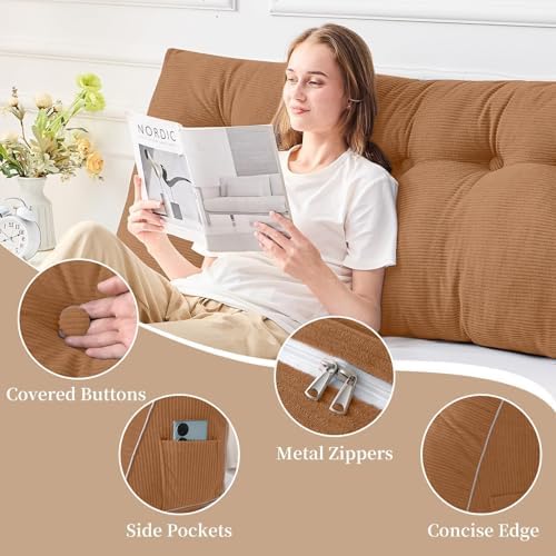 Sasttie Headboard Pillow King, Wedge Pillow Headboard - Image 3