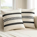 MIULEE Set of 2 Black Boho Decorative Pillow Covers 20x20 Inch by MIULEE