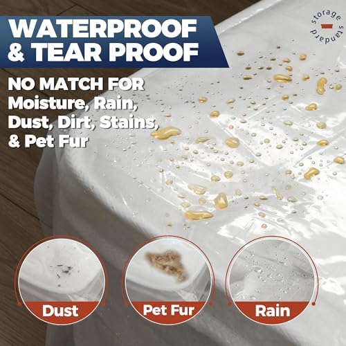 King Mattress Bags for Moving & Storage – Heavy Duty Thick 4mil Reusable - Image 5