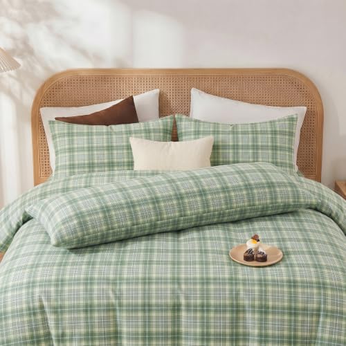 Merryword 100% Cotton Body Pillow Cover, 20 x 54, Washed Cotton Dusty Mint - Image 4
