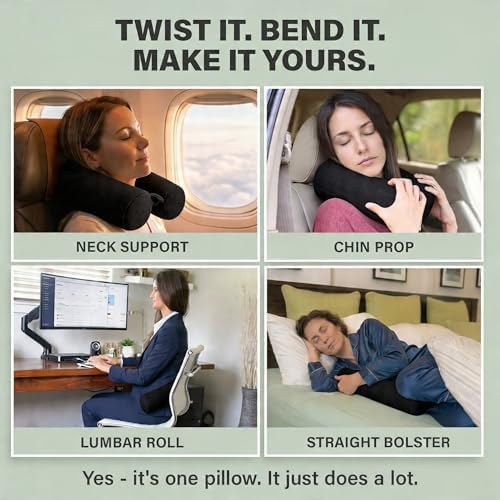 Dot&Dot Twist Memory Foam Travel Pillow, Bendable Neck Pillow - Image 3