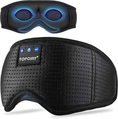 TOPOINT Sleep Mask Headphones Bluetooth 5.4, 3D Eye Mask by TOPOINT