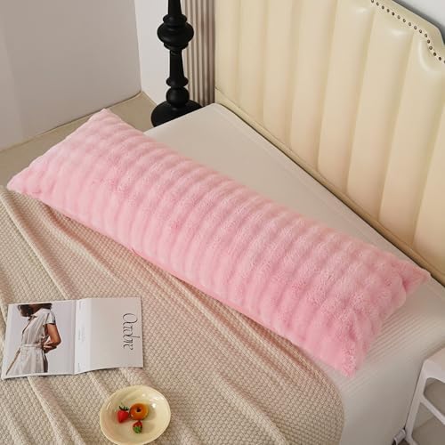Fluffy Faux Fur Body Pillowcase, Luxury Bubble Waffle Carved Plush Long Size - Image 4