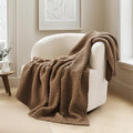 EVERGRACEHOME Chunky Chenille Knit Throw Blanket, 50 x 60, Camel Brown by EVERGRACE