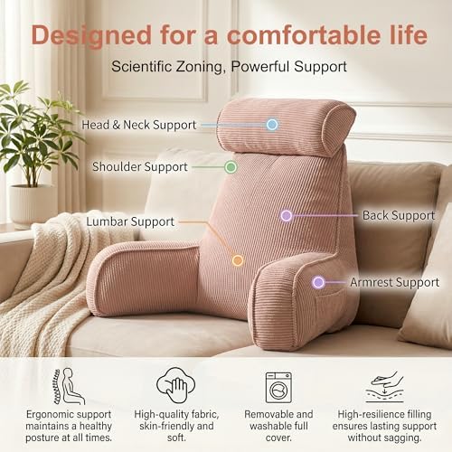 Reading Pillow for Sitting Up in Bed, Bed Rest Backrest Pillow - Image 3
