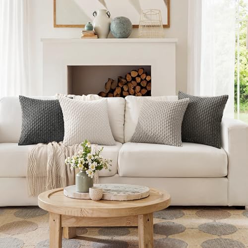 MIULEE Neutral Grey Decorative Throw Pillow Covers - Image 2