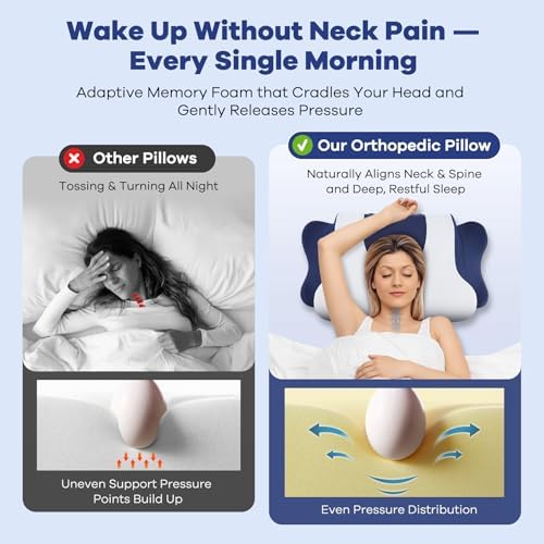 DONAMA Cervical Pillow for Neck Pain, Ergonomic Memory Foam Contour Pillow - Image 6