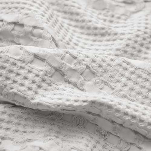 PHF Cotton Waffle Pillow Shams Standard Size 20"x26", Light Grey, No Insert - Image 5