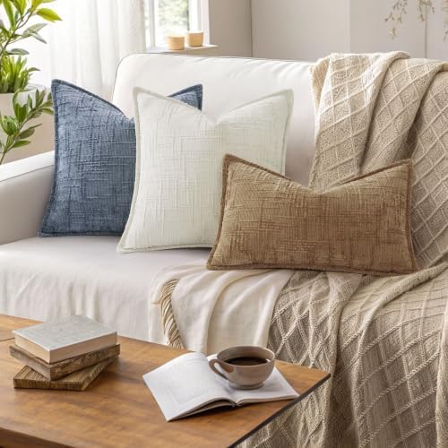 decorUhome Chenille Throw Pillow Covers 26x26 Set of 2 - Image 5