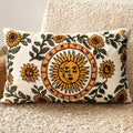 Embroidered Lumbar Pillow Cover 20x12 Inch, Sunflower Moon by Kokaaee