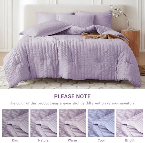 MUXHOMO 5 Pieces Twin XL Comforter Set, Seersucker Bed in a Bag Twin XL Size - Image 5