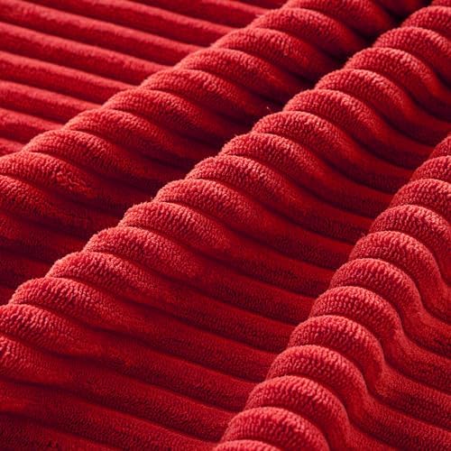 MIULEE Soft Corduroy Decorative Throw Pillow Covers Christmas Red 20x20 - Image 4