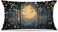 Vintage William Morris Inspired Gold Moon Pillow Covers 20x12, Rustic Black and by Unknown