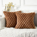 Yaertun Pack of 2 Super Soft Cozy Decorative Throw Pillow Covers Fuzzy Plush by YAERTUN