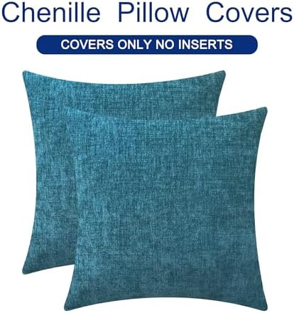 CaliTime Decorative Couch Throw Pillow Covers 24 X 24 Inches Ocean Blue - Image 6
