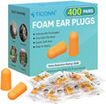 TICONN 400 Pairs Foam Ear Plugs Individually Wrapped, 32 dB NRR by TICONN