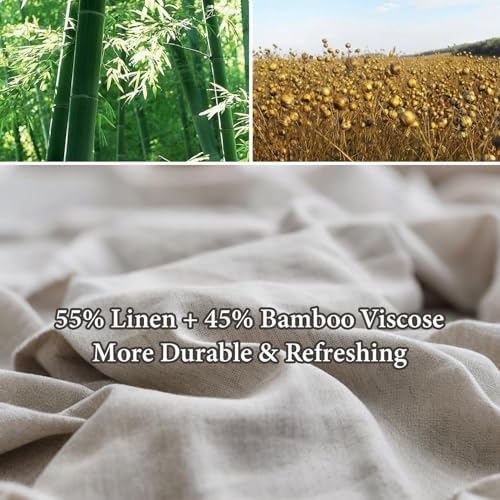 Simple&Opulence French Linen Blended Duvet Cover King, Flax Viscose Derived - Image 4