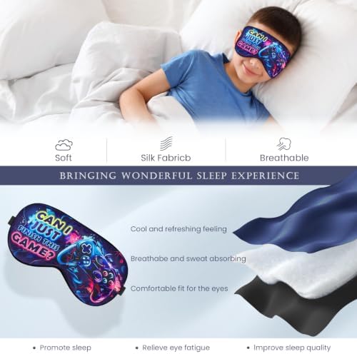 2 Pcs Boys Sleep Eye Mask, Guys Blackout Sleeping Silk Mask - Image 4
