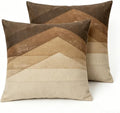 Linen Throw Pillow Covers Set of 2 Mountain Patchwork 18x18in by Unknown