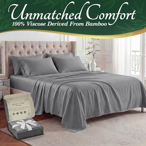 DECOLURE 100% Viscose Derived from Bamboo Sheets King Size, Luxury 6 Pc Set - Image 2