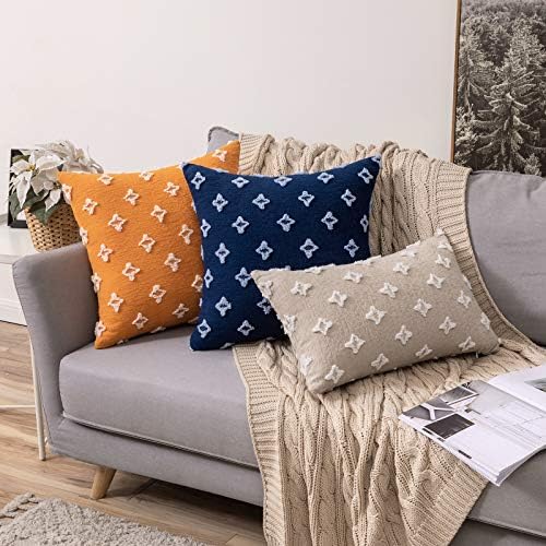 MIULEE Set of 2 Decorative Throw Pillow Covers Rhombic Jacquard Pillowcase Eruo - Image 4