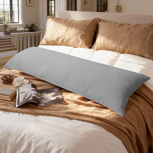 CHUFFED 100% Cotton Waffle Weave Body Pillow Cover - Image 5
