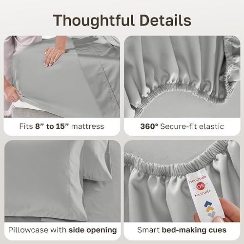 California Design Den 600 Thread Count 3 Pc Twin Bedsheets Set - Image 5